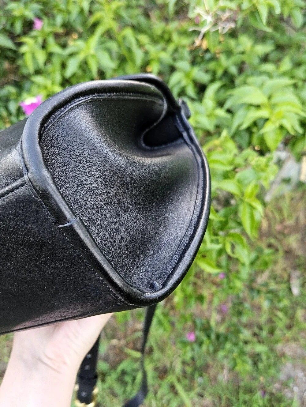 Vintage Coach Logan 9907 Black Leather Turnlock Crossbody USA Pre-1994